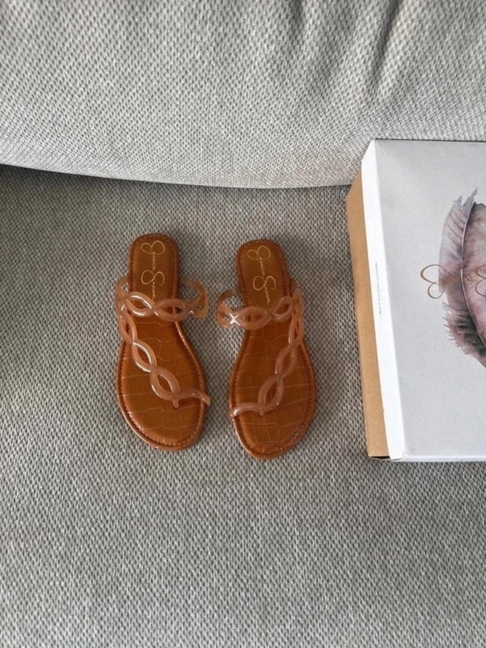 Jessica Simpson Aloni Jelly Sandal Brown Strappy Sandals
